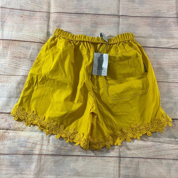 NWT Savage X Fenty Women's Yellow Floral Trim High Waist Shorts - XXS - Picture 12 of 14